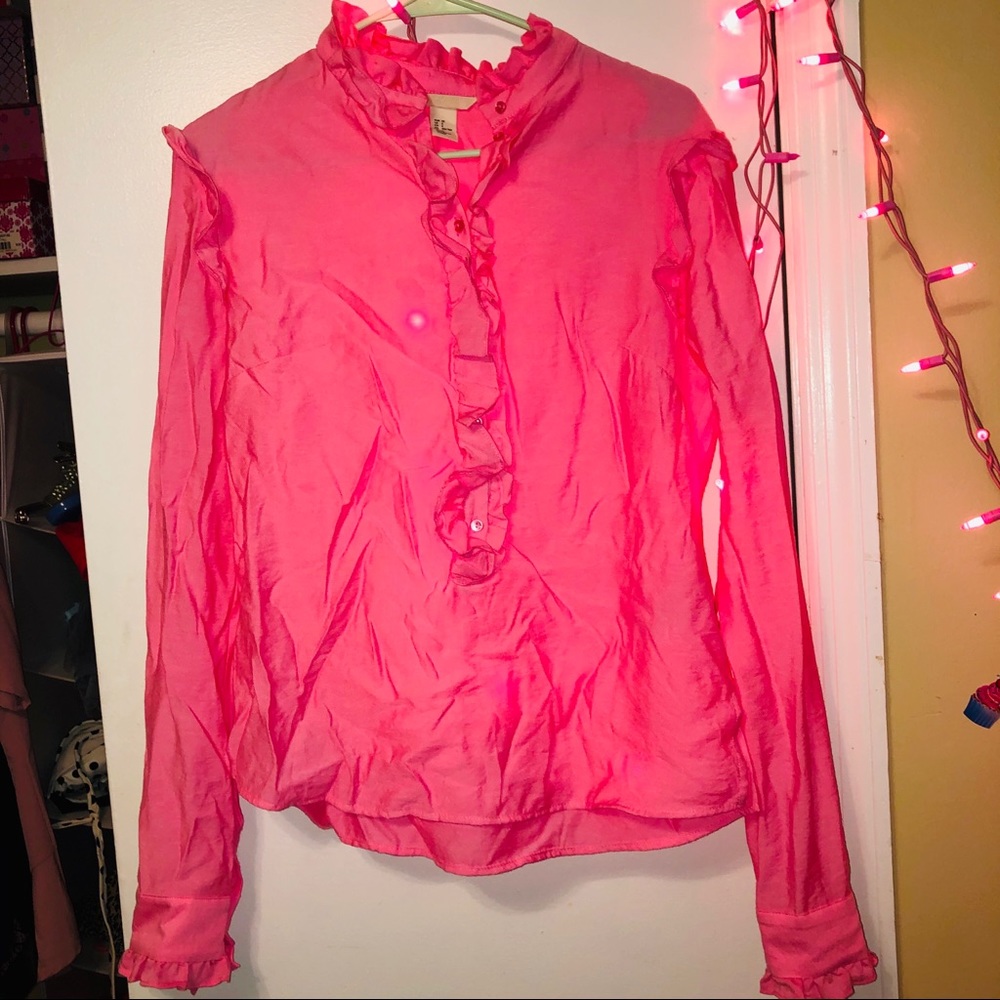 Pink H&M ruffle top